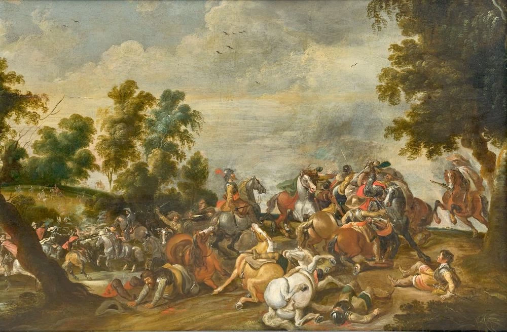 Attacco di cavalleria - attribuito